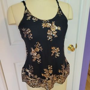 Black and gold About A Girl top